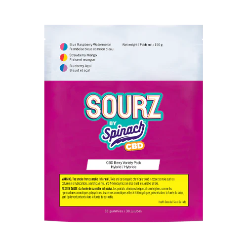 Spinach SOURZ CBD Berry Variety Pack Soft Chews 30 pcs